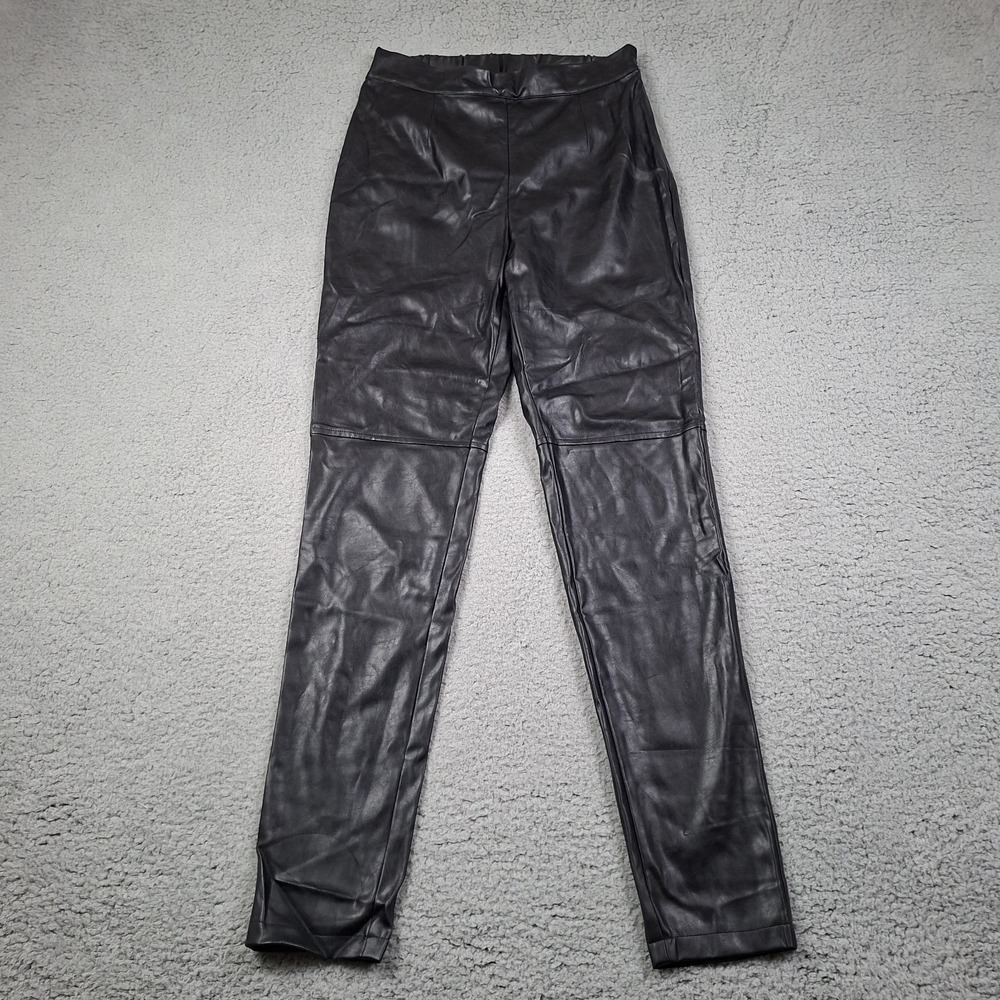 NEW Alberto Makali Fleece Lined Faux Leather Straight Pants Women M soft Biker